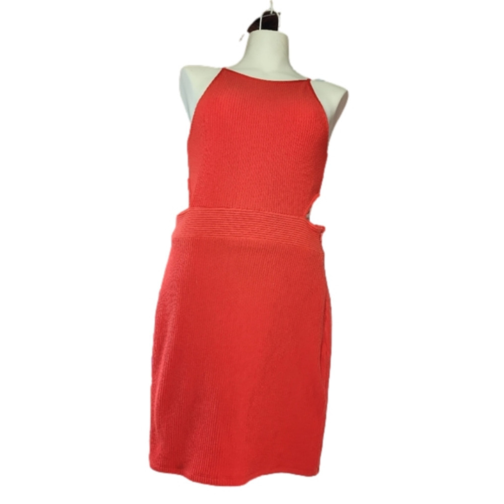 Top Shop Red Cut Out Halter Dress